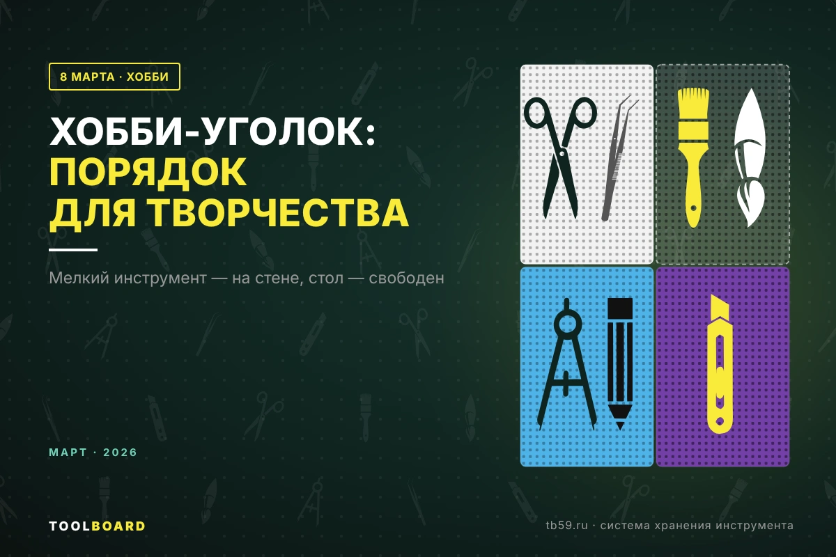 Хобби-уголок: хранение для рукоделия, моделизма и творчества