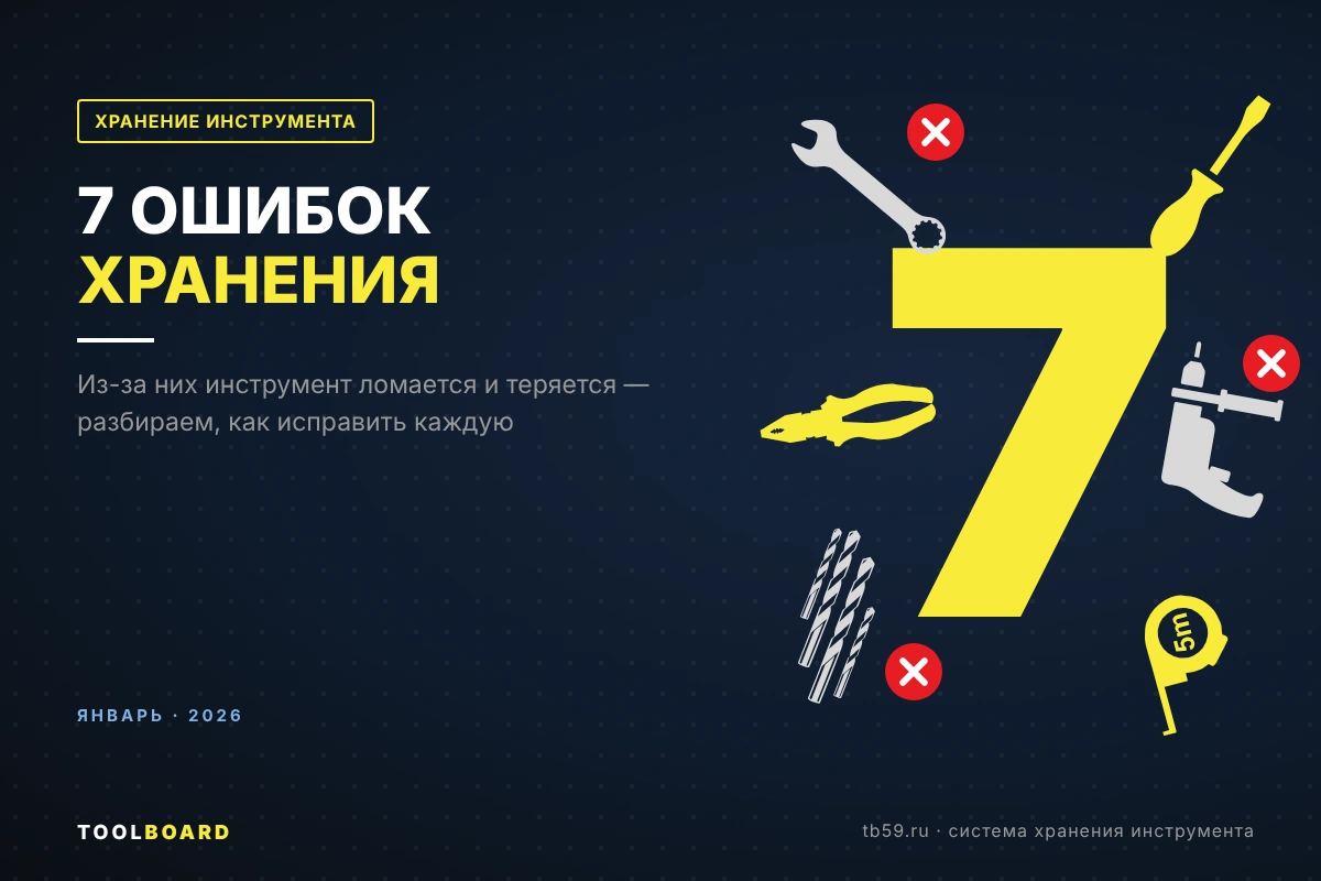 7 ошибок хранения инструмента, из-за которых он ломается и теряется